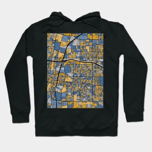 Albuquerque Map Pattern in Blue & Gold Hoodie